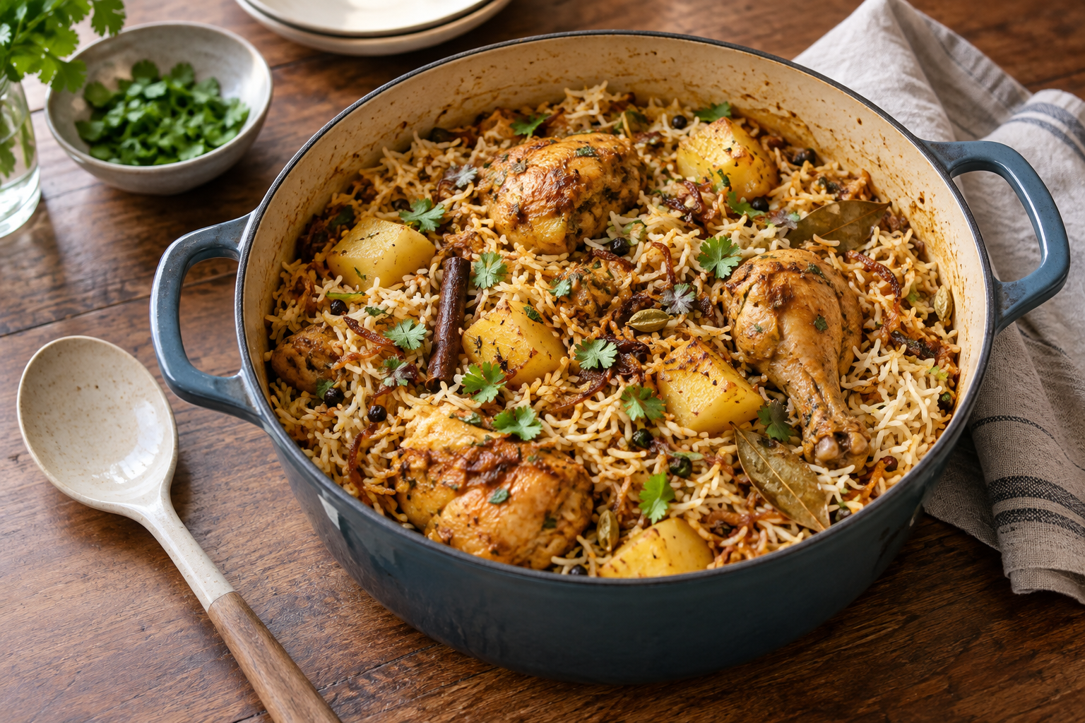 Cape-style chicken akhni ready for a family lunch