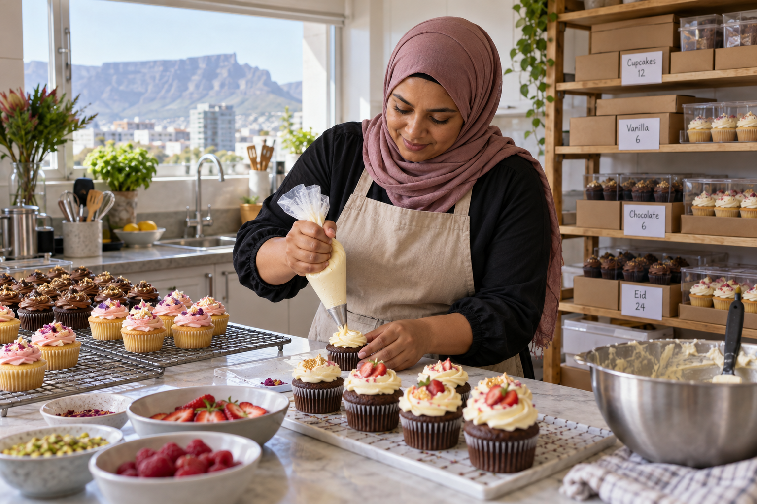 A Cape home baker completing an organised production day