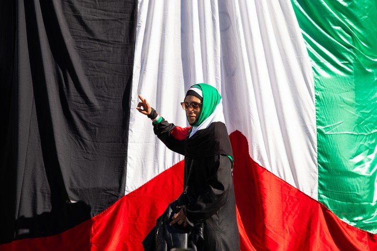 A Palestine solidarity march through Cape Town